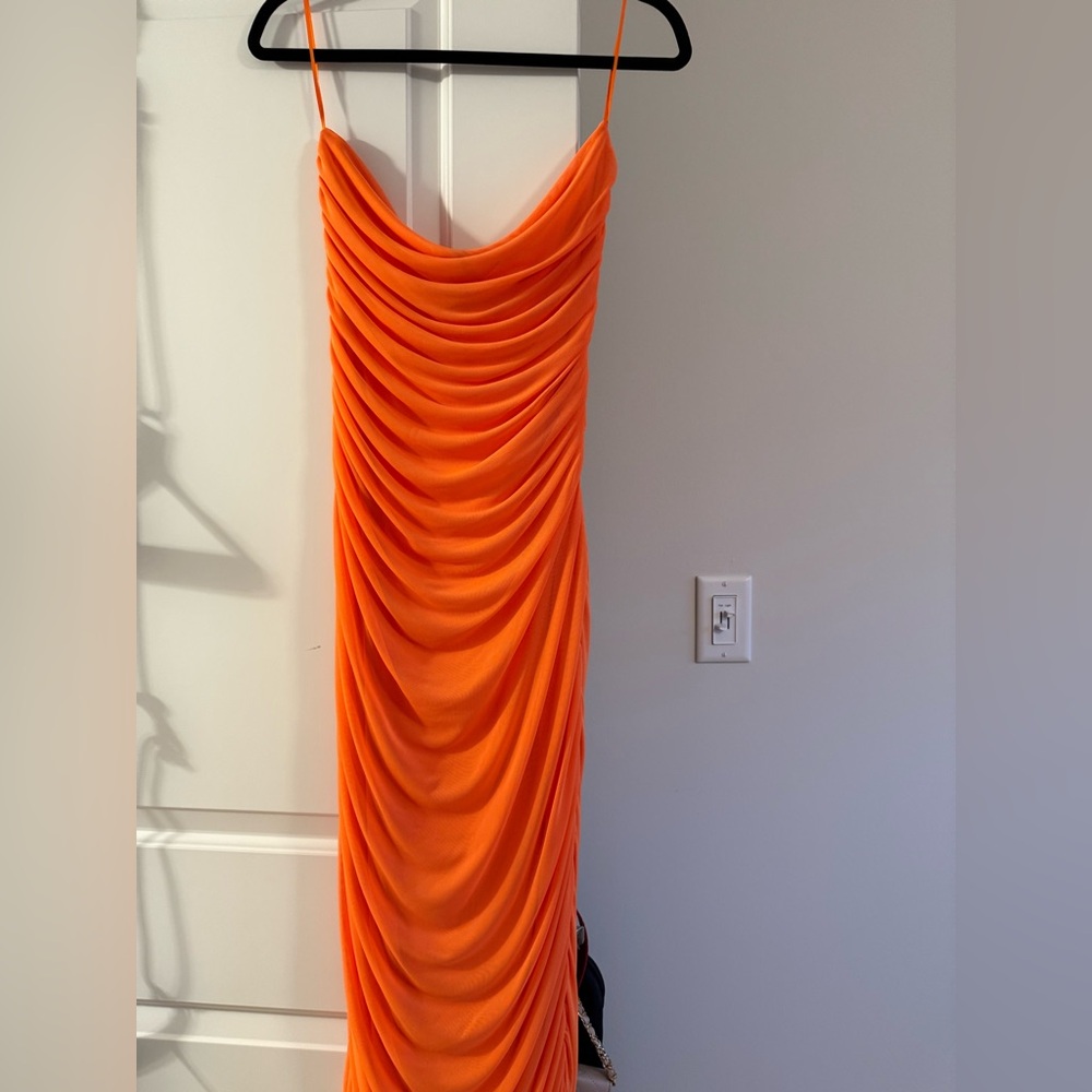 Steve Madden Bright Orange Draped Dress-large